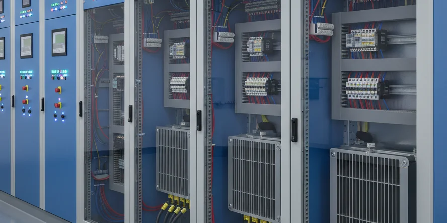 Caprari pump control panels and electrical drives in an industrial pump station