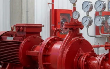 MOTEC fire fighting pump system in an industrial fire pump station